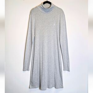 Ralph Lauren Sport Blue Label Y2K Gray Pima Cotton Turtleneck Dress Size Large